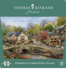 Thomas Kinkade 1000Piece Jigsaw Puzzle Titled Summer In Cobblestone Village New