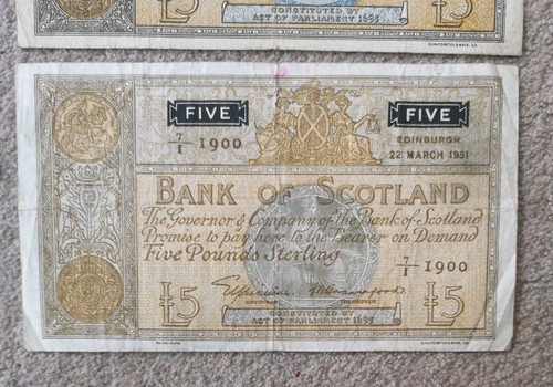Bank scotland 5 pound - of,