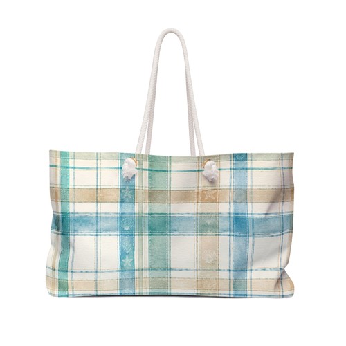 Aqua plaid weekender - plaid, |
