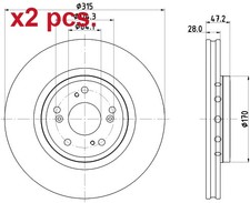 X2 PCS FRONT BRAKE DISC ROTOS