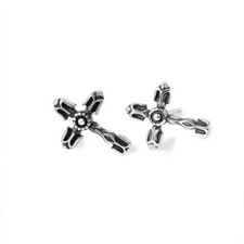 Retro Vintage 925 Sterling Silver Cross Stud Earrings Gift UK