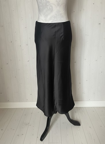 Black satin midi slip - satin,