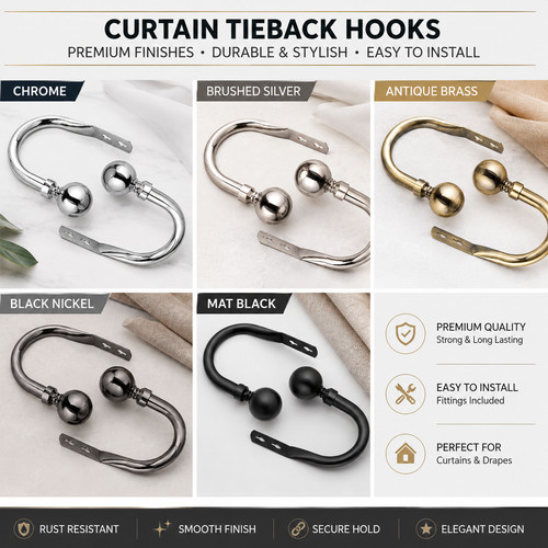 Crystal metal curtain hold - 2,