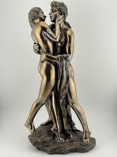 Bronze effect lovers sculpture - bronze,