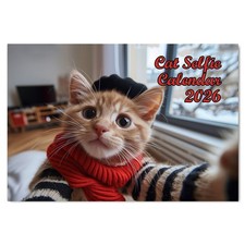 A4 Cat Selfie Calendar 2026 12 Months to View Wall Calendar 2026 Cats Family