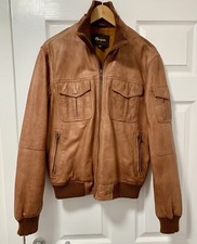 Monsoon tan leather bomber
