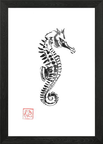 Seahorse framed wall art - framed,