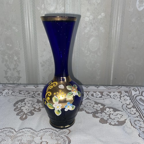 Vintage bohemian gilded cobalt - bohemian,