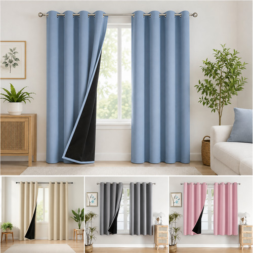 2pcs blackout curtains eyelet - blackout,
