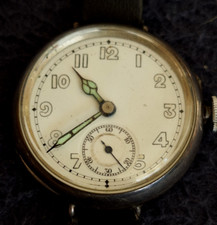Stauffer & Son SS & Co. Silver Antique Pin Set trench watch GWO.  