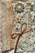 Vintage Fabric Kit Lace Pack Ephemera Mystery Grab Bag Bundle