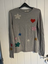 Cath Kidston x Fearne Cotton Women’s Grey Heart Jumper Size Medium Or 12