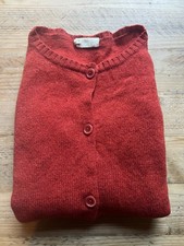Toast Cardigan Women's Size 14 Red 100%SHETLAND WOOL Button Up
