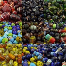 Handmade Decorated Glass Beads Mixed Jewellery Making 50g 100g 10 COLOUR 753