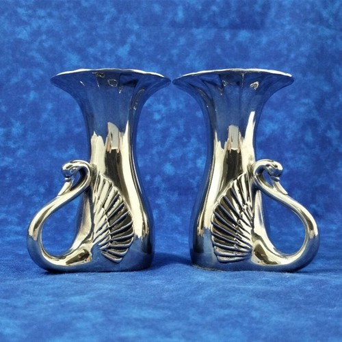 Silver plated swan candle - swan,