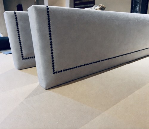 Grey plush valance - valance, padded