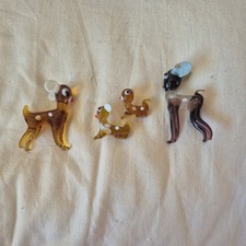 Probably Vintage Murano Glass Bambi Deer Fawn Set of 4