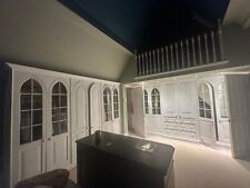 Gothic Solid Oak Painted Painted White 90s built in wardrobes