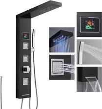 No Battery Shower Panel Column Tower without Tap - LED light, Temp Display