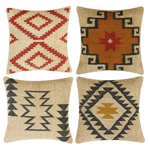 Set wool jute cushion - wool,
