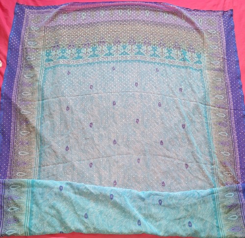 Saree material purple blue - material,