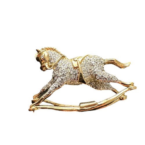 Vintage rocking horse goldtone - vintage,
