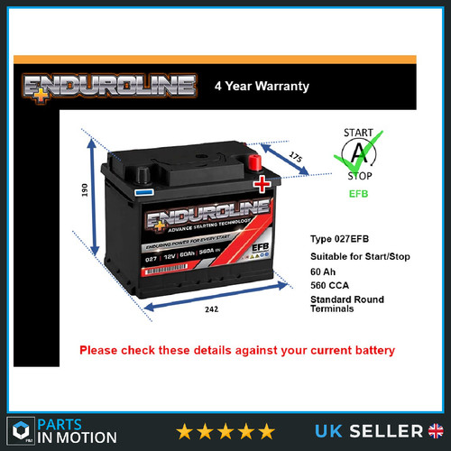 Efb car battery fits rover - efb,