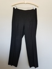 Piazza Sempione Womens Pants Straight Leg Ankle Linen Blend Black Sz IT 46/US 10