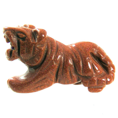Gemstone tiger ornament hand - ornament,