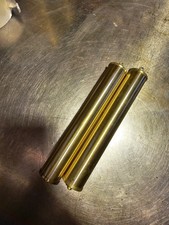 PAIR BRASS finish cased weight SHELLS LONGCASE WALL Grandfather Clock NOS