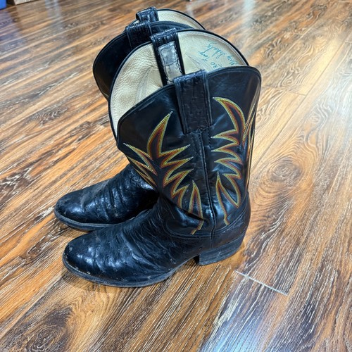 Custom made mens black ostrich - black,