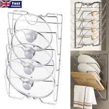 Pot Lid Holder Storage Rack Wall Mounted Pan Cover Organizer Kitchen NEW