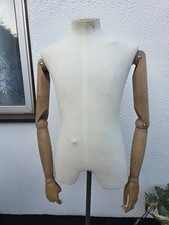 Tailor vintage wood posable arms, Male MANNEQUIN Dummy Cast Iron Stand
