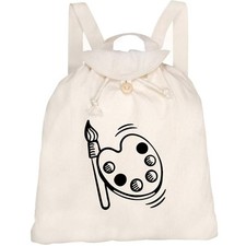 'Artist Pallet & Brush' Canvas Rucksack / Backpack (RK00007176)