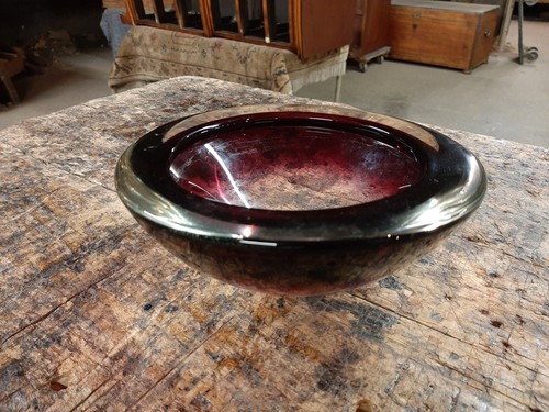 Retro art glass amethyst bowl - art,