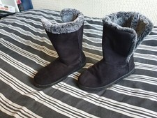 Peacocks: Beautiful Ladies Black Suede Effect Style Ankle Fur Lined Boots - UK 5