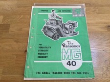 Ransomes MG40 fold out brochure ( rare ) . Publication number C.6111. Some tears