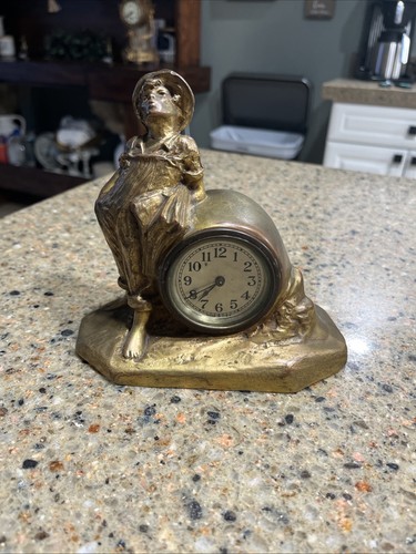 Brass gilt mechanical figural - gilt,