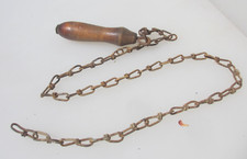 Vintage Wooden Cistern Handle Pull Light Switch Bathroom Old Wood Iron Chain