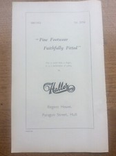 Vintage 1950s advert Hull Advertisement Gordon Haller Footwear Shoes Paragon St