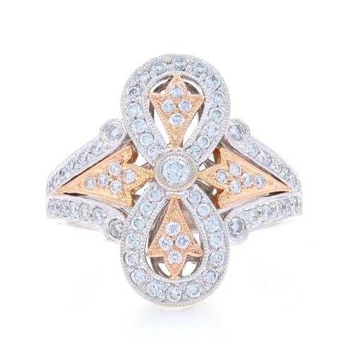 White gold diamond cluster - white,
