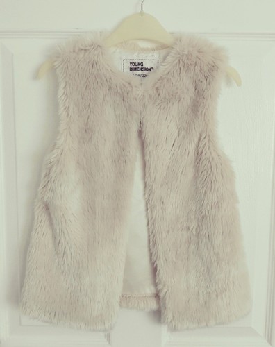Cream faux fur gilet - -, kids
