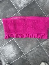 Large Bikini Bando Top Boob Tube Bright Pink With Pads