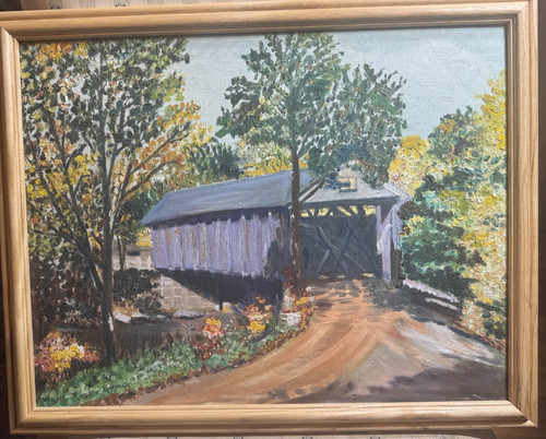 Vtg unsigned covered bridge - unsigned,