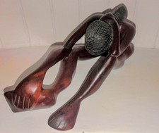 African Art Carved Female Wooden Figure