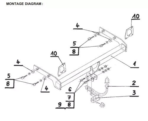 Swan neck tow - tow, for