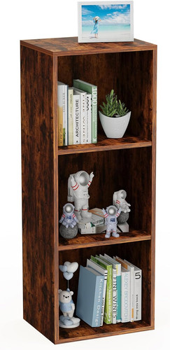 Narrow tier wooden bookshelf - 3-tier,