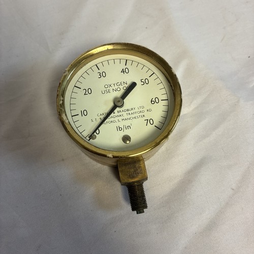 Vintage brass pressure gauge - pressure,