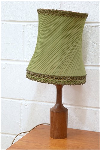 Vintage teak table lamp side