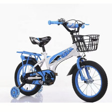 2025 Kids 12 inch Boys Bike cycle, Removable Basket &Carrier, Stabilisers - BLUE